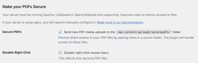 Comment restreindre l'accès aux documents intégrés