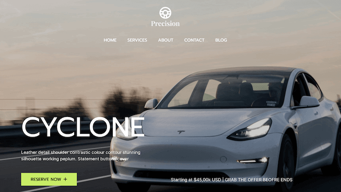 SeedProdを使用してレンタカーウェブサイトを構築する方法