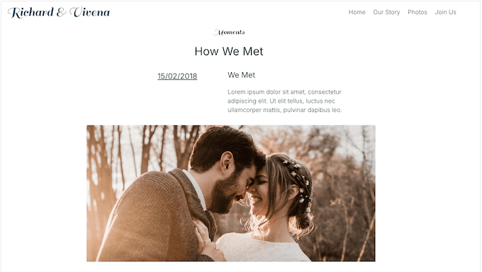 An example of a professionally-designed wedding template 