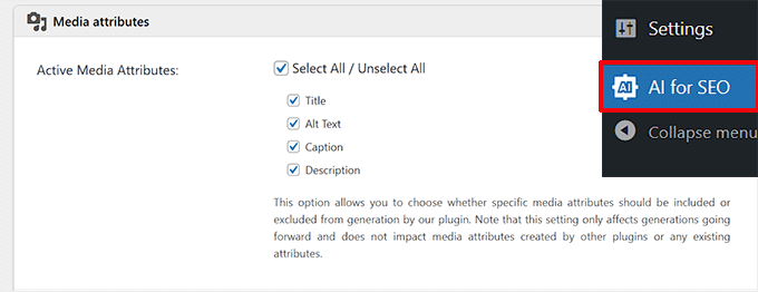 Select active media attributes Select active media attributes