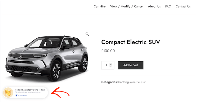 レンタカーウェブサイトでソーシャルプルーフを表示する