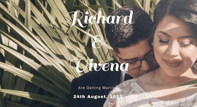 An example of a beautifully-designed wedding website
