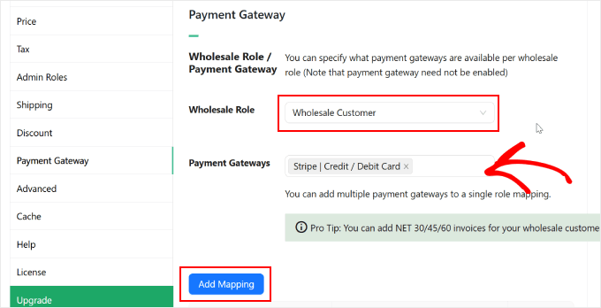Choix des passerelles de paiement à activer dans Wholesale Suite