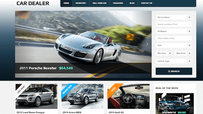 自動車用WordPressテーマの例