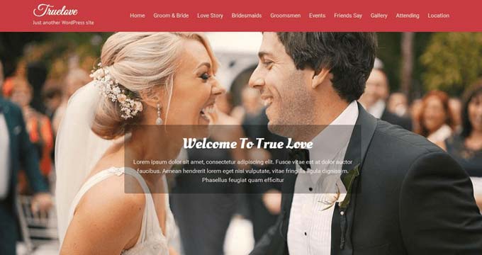 An example of a beautiful wedding theme