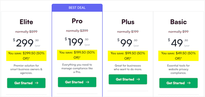 WPConsent's pricing and plans