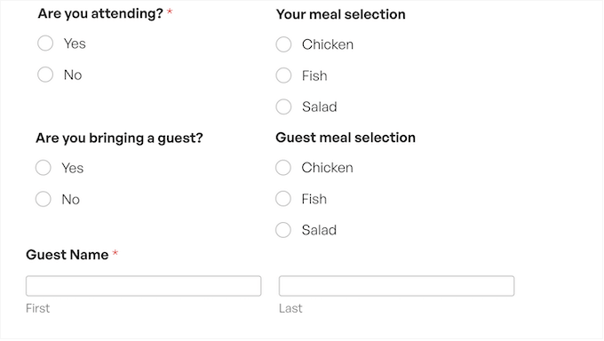 How to add a catering form to your wedding website