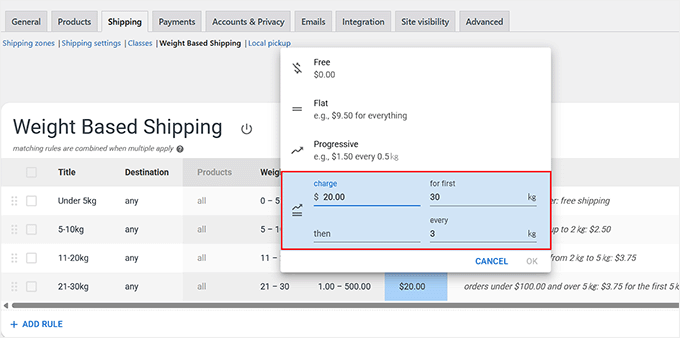 Add Flat + Progressive shipping price Add Flat + Progressive shipping price
