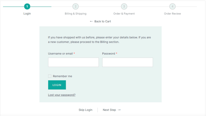 A multi-step checkout, created using Botiga 