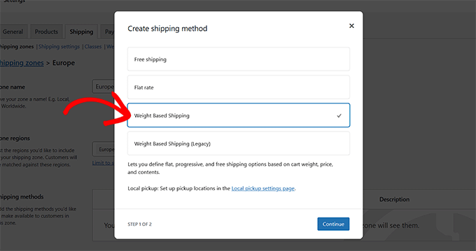 Choose weight based shipping Choose weight based shipping