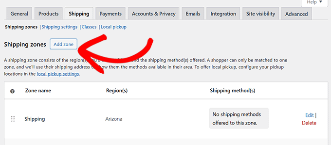 Click the Add Zone button Click the Add Zone button