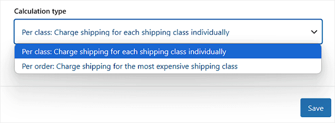 Configure calculation type Configure calculation type
