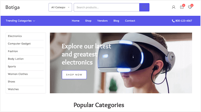 An example of a high-converting, professionally-designed WooCommerce store, created using the Botiga theme 