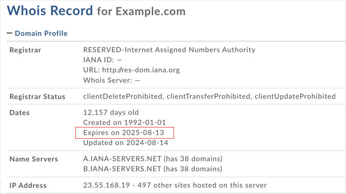 DomainTools' Whois Lookup Results