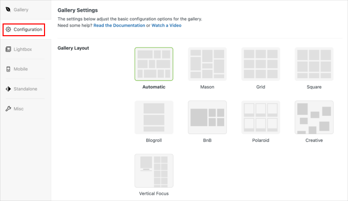 Envira Gallery レイアウト