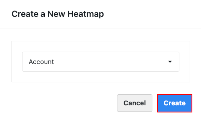 Create a New Heatmap popup with dropdown