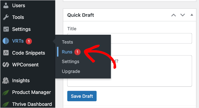 Go to Runs tab Go to Runs tab