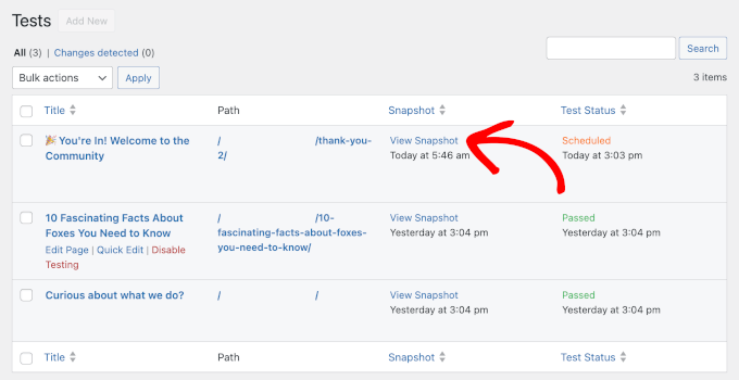View Snapshot View Snapshot