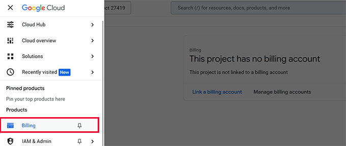 Enable billing for your Google Cloud project