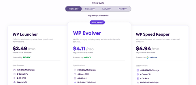 HostArmada Pricing plans