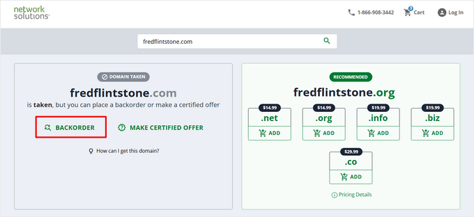 Check That a Domain Backorder Is Available
