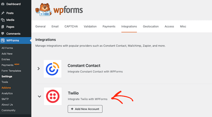 How to send SMS messages using WPForms