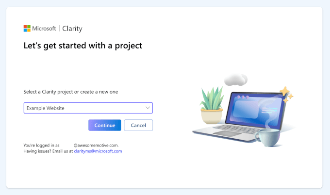 Clarity get started with a project