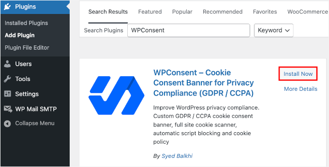 Instalacja WPConsent w WordPress