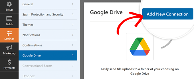 WPForms Google Drive addon