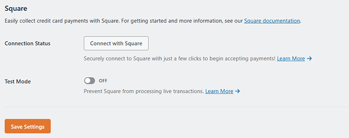 WPForms square integration