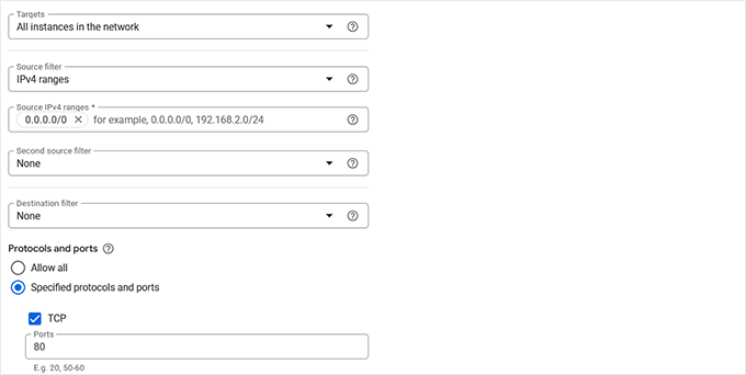 Allow HTTP requests in Google Cloud VM firewall