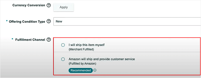 Configura i dettagli del canale di evasione