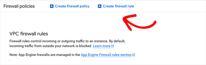 Create firewall rule