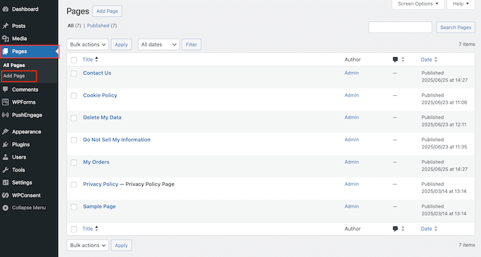 How to add a new page to your WordPress blog or website