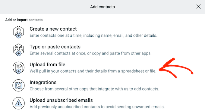 ファイルをConstant Contactsにインポートする
