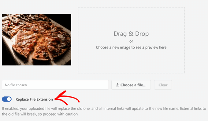 すべて検索と置換 - 画像拡張子を変更