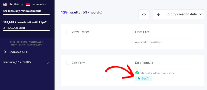 Gen AI label in Weglot Gen AI label in Weglot