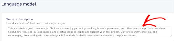 Adding specific website description Adding specific website description