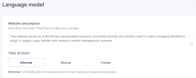 Setting tone of voice Setting tone of voice
