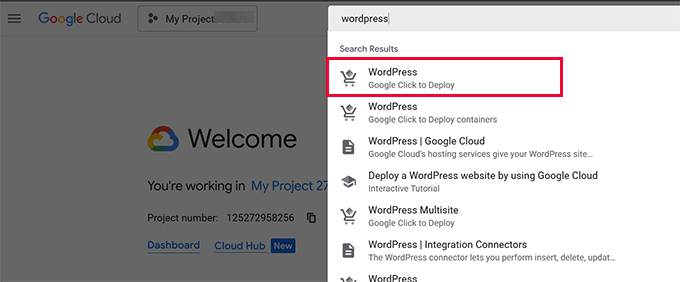 WordPress click to deploy on Google Cloud