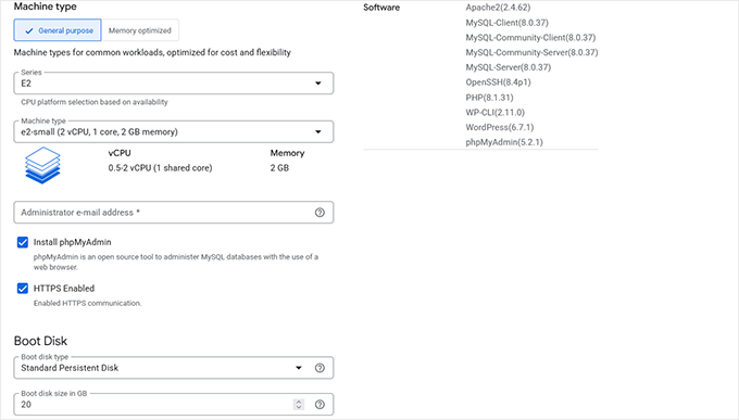 WordPress deploy GCP configutation