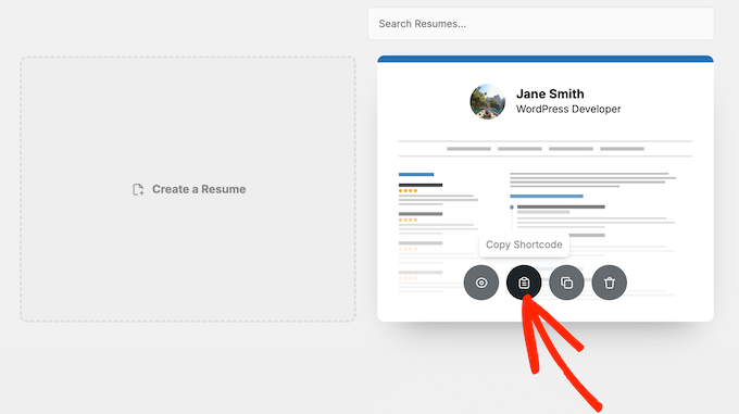 Copying a shortcode to your computer's clipboard