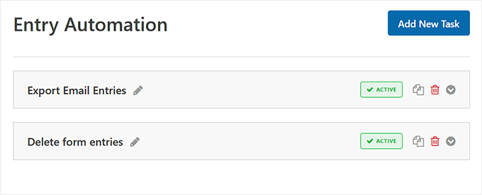 Drag and reorder automation tasks in WPForms