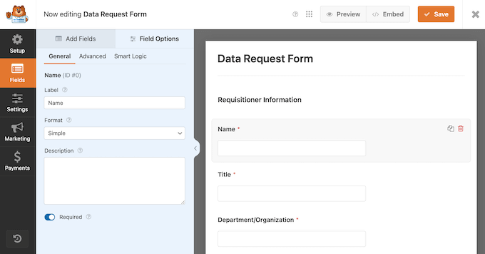 WPFormsのドラッグ＆ドロップフォームビルダー