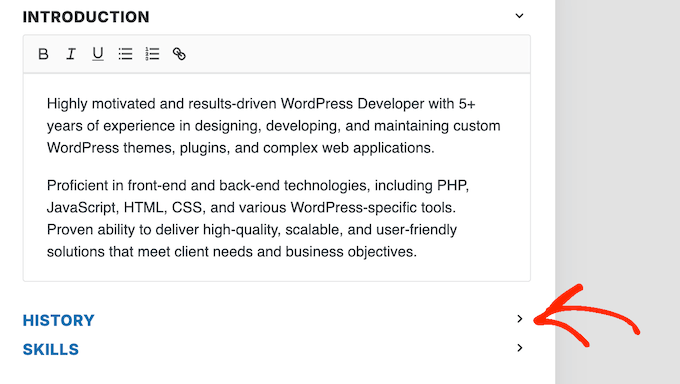 Adding employment history to your digital resume