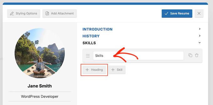 Designing a digital resume using a free WordPress plugin