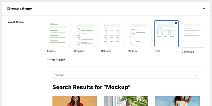 Suchergebnisvorlagen