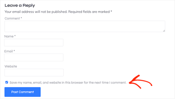 GDPR準拠のWordPressコメントフォームの例