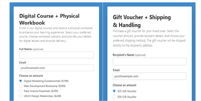 WP Simple Pay - Formularvorlagen