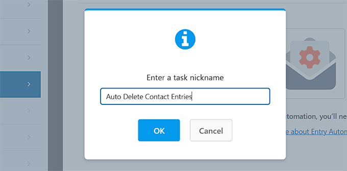 Add a name for the auto form entry deletion task